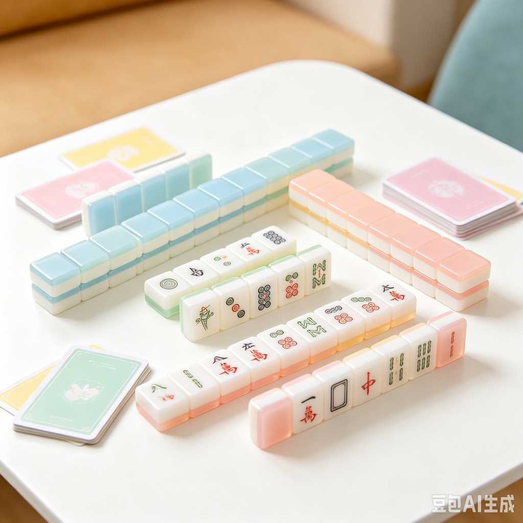 saturated color mahjong set print